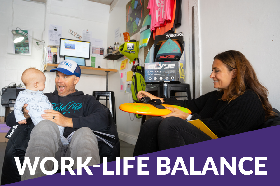 Mom and Dad balance their business and family life
