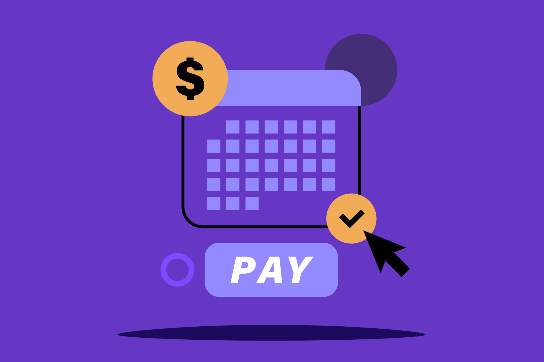 Illustration of calendar depicting autopay set-up