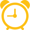 Yellow alarm clock icon