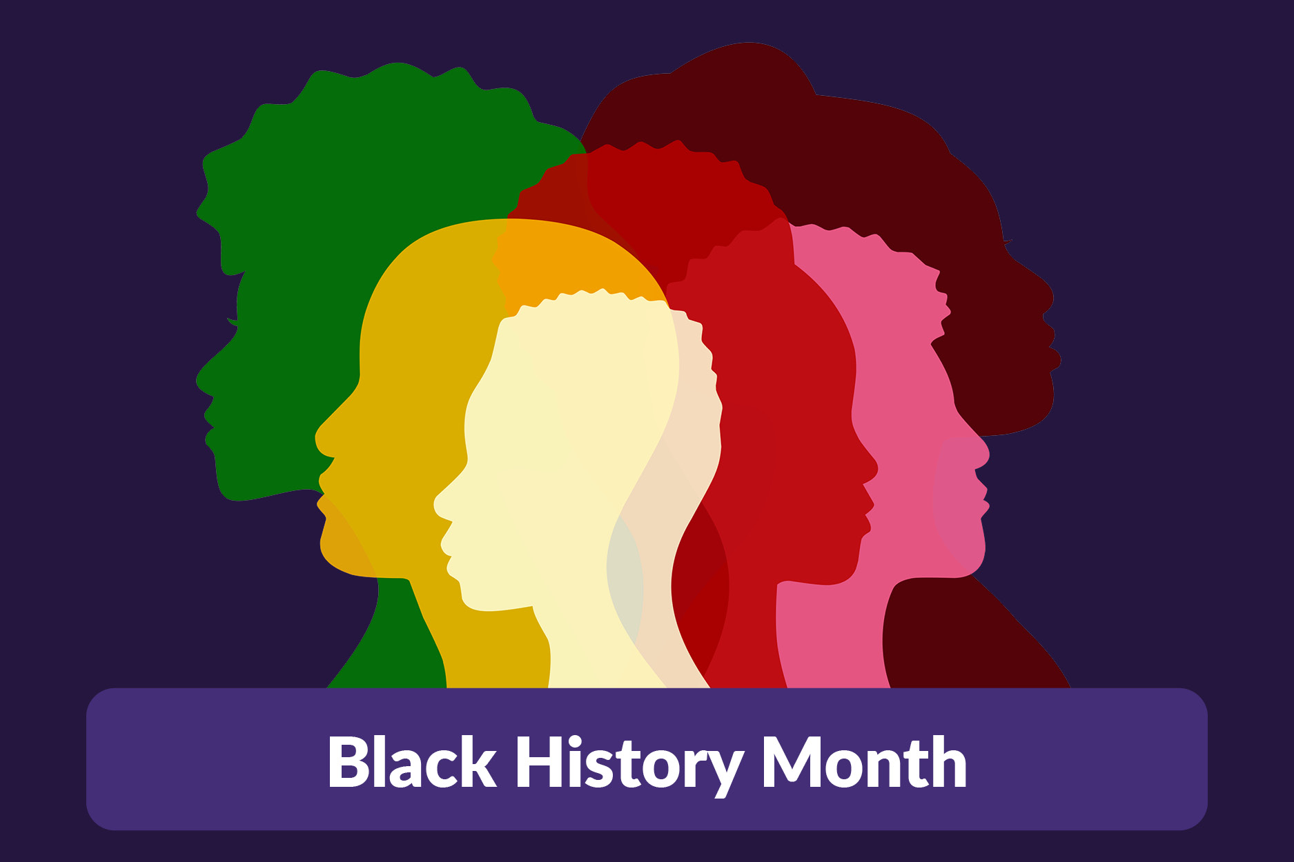 Illustrations of different african american individuals symbolizing black owned businesses supporting black history month