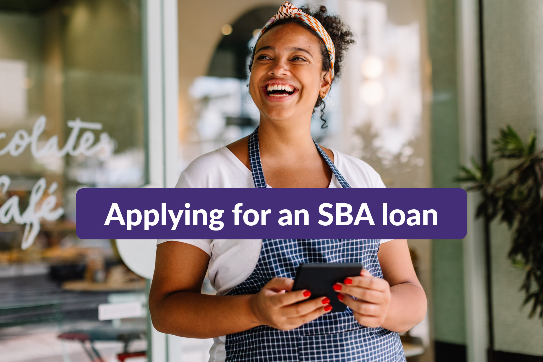 A happy business owner sharing her experience and knowledge about applying for an SBA loan