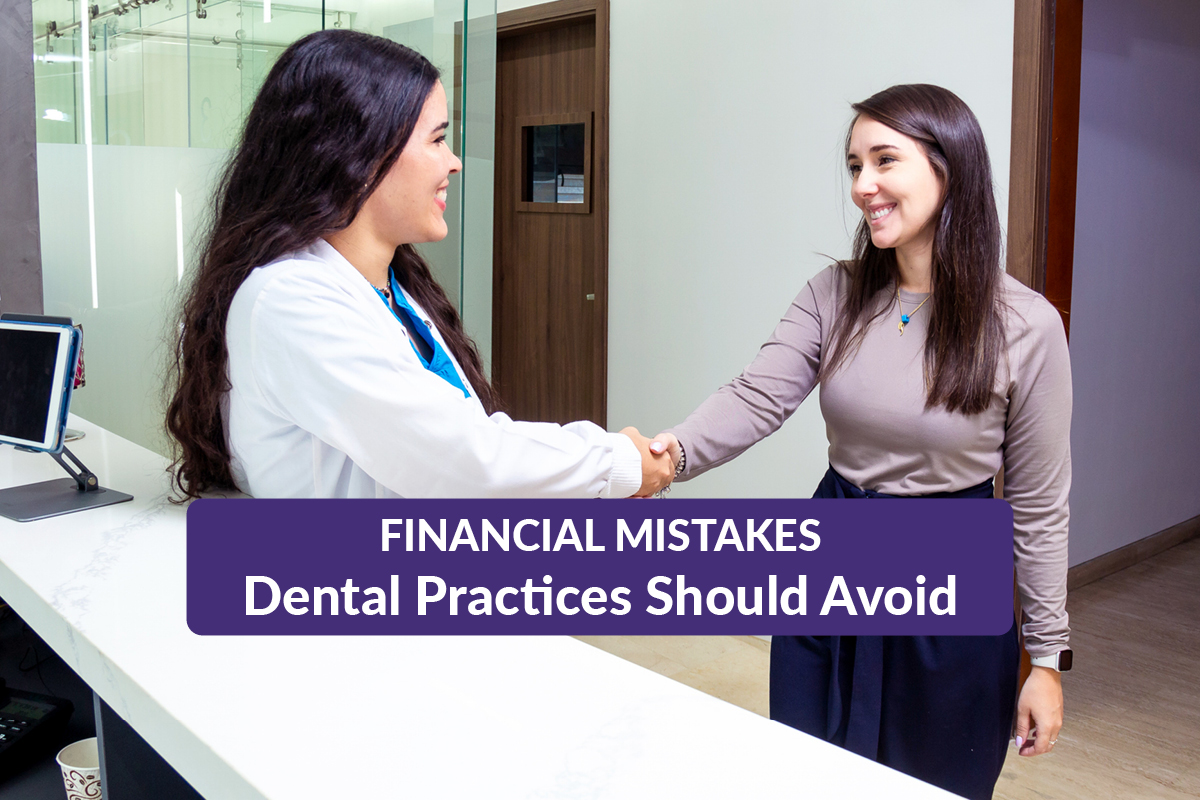 Patient shaking hands with her dentist in the waiting room